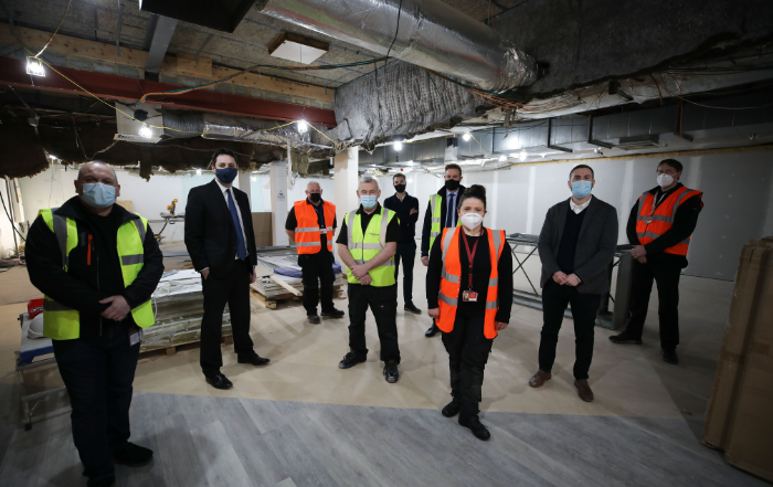Tees Valley Mayor Ben Houchen, second from left, with representatives from the appointed companies Darlington Business Club