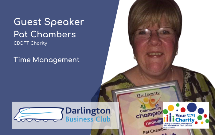 Darlington Business Club Guest Speaker Pat Chambers CDDFT Charity
